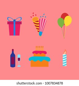 Flat icons Party set
