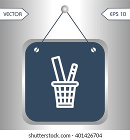 Flat icons pencil holder for Web, Mobile and business