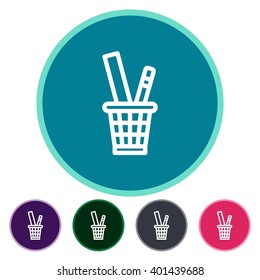 Flat icons pencil holder for Web, Mobile and business