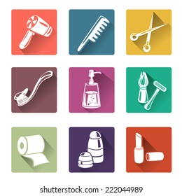 flat icons personal care. vector illustration