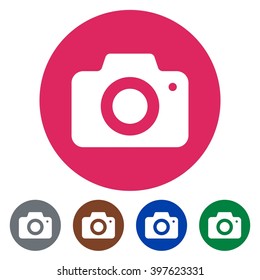 Flat icons photo camera for Web, Mobile and business