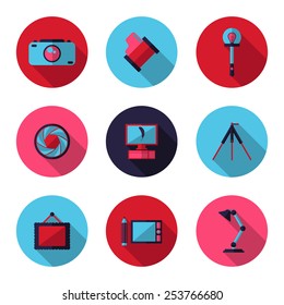 flat icons photographic