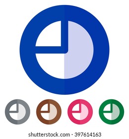 Flat icons pie chart for Web, Mobile and business