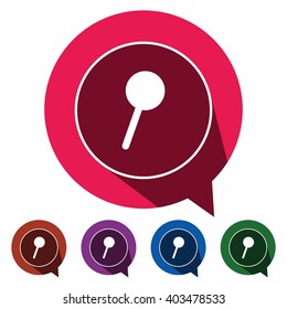 Flat icons pin for Web, Mobile and business