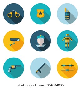 flat icons police in vector format eps10
