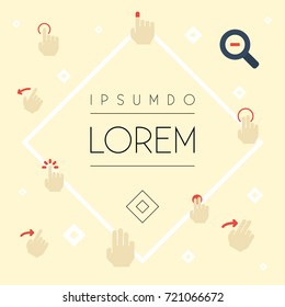 Flat Icons Press, Rearward, Right And Other Vector Elements. Set Of Gestures Flat Icons Symbols Also Includes Rearward, Zoom, Slide Objects.