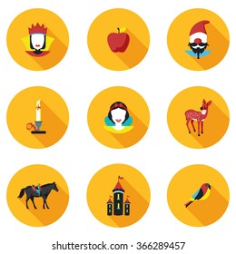 flat icons princess Snowdrop in vector format eps10