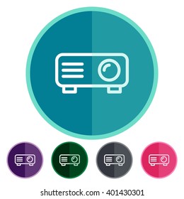Flat icons projector for Web, Mobile and business