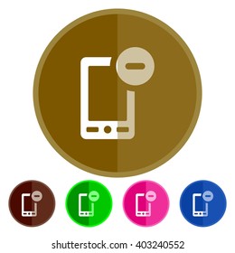 Flat icons remove phone for Web, Mobile and business