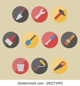 flat icons repair tools