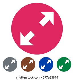 Flat icons resize arrows for Web, Mobile and business