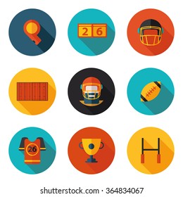 flat icons Rugby in vector format eps10