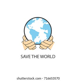 flat icons for  save the world,hands,vector illustrations