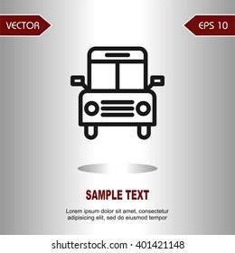 Flat icons school bus front for Web, Mobile and business