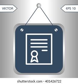 Flat icons school certificate for Web, Mobile and business