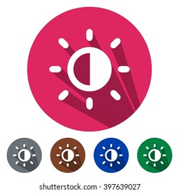 Flat icons screen brightness for Web, Mobile and business