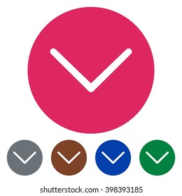 Flat Icons Scroll Arrow To Down For Web, Mobile And Business