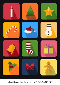 flat icons set 11 christmas theme