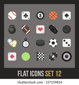 Flat icons set 12 - sport and game collection
