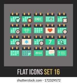 Flat icons set 16 - calendar collection