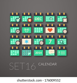 Flat icons set 16 - calendar collection