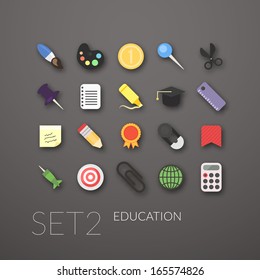 Flat icons set 2 - education collection