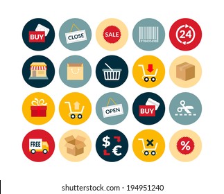 Flat icons set 20 - sales and retail collection