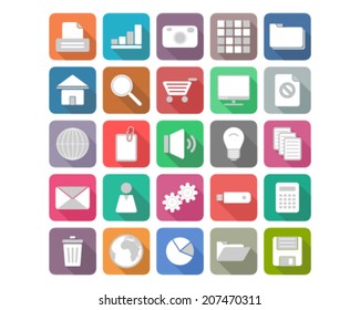 Flat icons set