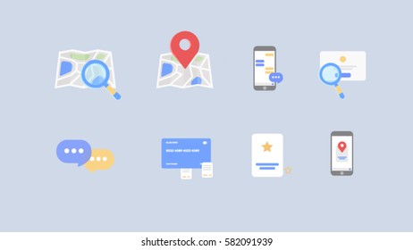 Flat icons set 