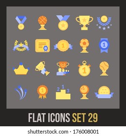 Flat icons set 28 - winning, prizes and awards