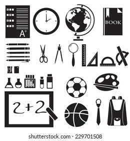 flat icons set of back to school concept pictogram. Vector illustration design for web and mobile 
