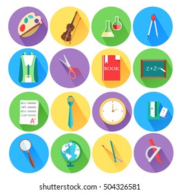 flat icons set of back to school concept. Vector illustration design