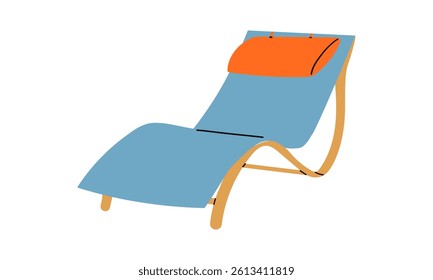 Flat icons set of Beach elements and objects. Isolated Vector Illustration. Beach sunbeds, chairs, for beach. Enjoying suntan. Summer time design icons isolate on white .