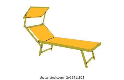 Flat icons set of Beach elements and objects. Isolated Vector Illustration. Beach sunbeds, chairs, for beach. Enjoying suntan. Summer time design icons isolate on white .