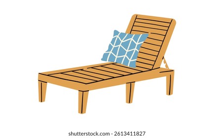 Flat icons set of Beach elements and objects. Isolated Vector Illustration. Beach sunbeds, chairs, for beach. Enjoying suntan. Summer time design icons isolate on white .