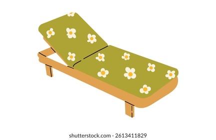 Flat icons set of Beach elements and objects. Isolated Vector Illustration. Beach sunbeds, chairs, for beach. Enjoying suntan. Summer time design icons isolate on white .