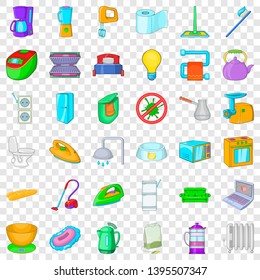 Flat icons set. Cartoon style of 36 flat vector icons for web for any design