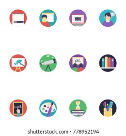 Flat Icons Set Of Education
