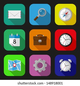 Flat icons set. EPS10 vector illustration. 