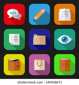 Flat icons set. EPS10 vector illustration. 