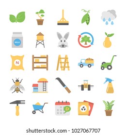 
Flat Icons Set Of Farming 
