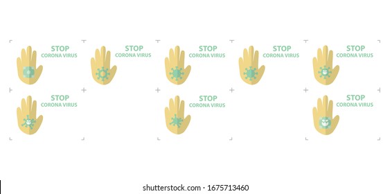 Flat icons set forbidden Coronavirus 2020. Coronavirus in Wuhan, China, Global Spread, and the Concept of Icons Stopping Coronavirus ,vector illustration on white background