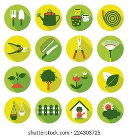 Flat icons set : Garden Object