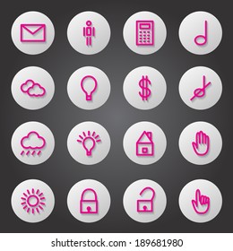 Flat Icons Set - Isolated On Black Background - Vector Illustration, Graphic Design Editable For Your Design