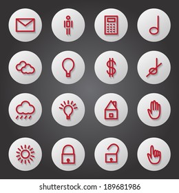 Flat Icons Set - Isolated On Black Background - Vector Illustration, Graphic Design Editable For Your Design