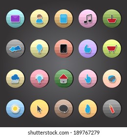 Flat Icons Set - Isolated On Black Background - Vector Illustration, Graphic Design Editable For Your Design. Icons For Web And App