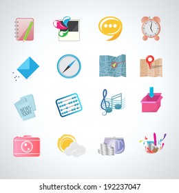 Flat Icons Set - Isolated On Gray Background - Vector Illustration, Graphic Design Editable For Your Design. Icons For Web And App