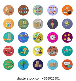 Flat Icons Set Isolated On Background.Graphic Design.Winter Boots,Hat,Gloves Sign.Golden Coin,Money And Dollar.For Web Site,Print,Templates,App,Mobile Applications And Promotional Materials.Collection