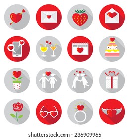 Flat Icons Set : Love Objects