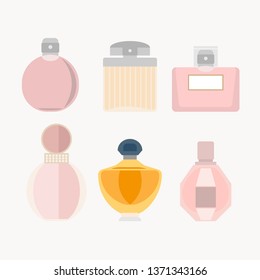 flat icons set of perfumes